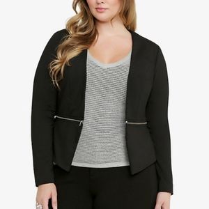 Torrid black PONTE ZIP BLAZER